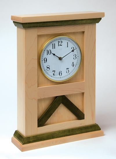 The Bomoseen Country Collection mantle clock with forest green accent color